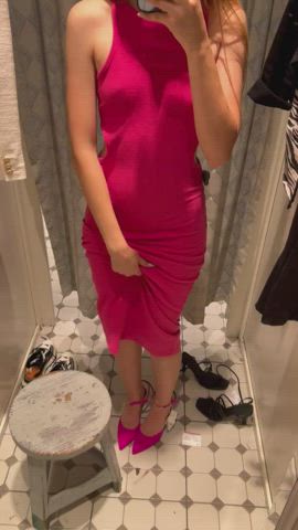 changing room dress heels changing-rooms gif