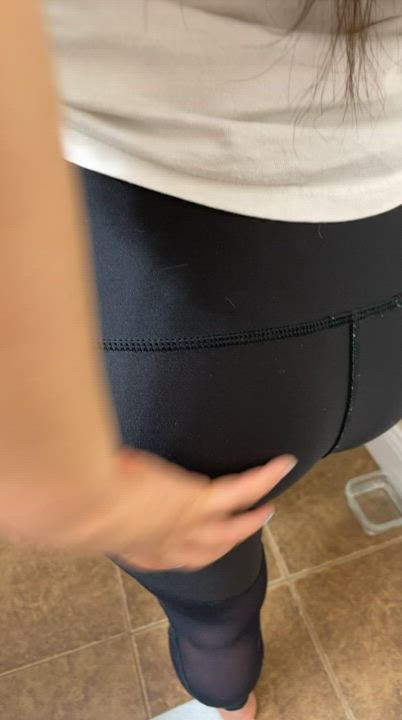 Asian Ass Female Fitness Solo Spanking Yoga Pants gif