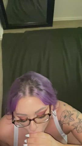 Amateur Cumshot Facial Glasses Homemade Purple Bitch Tattoo gif