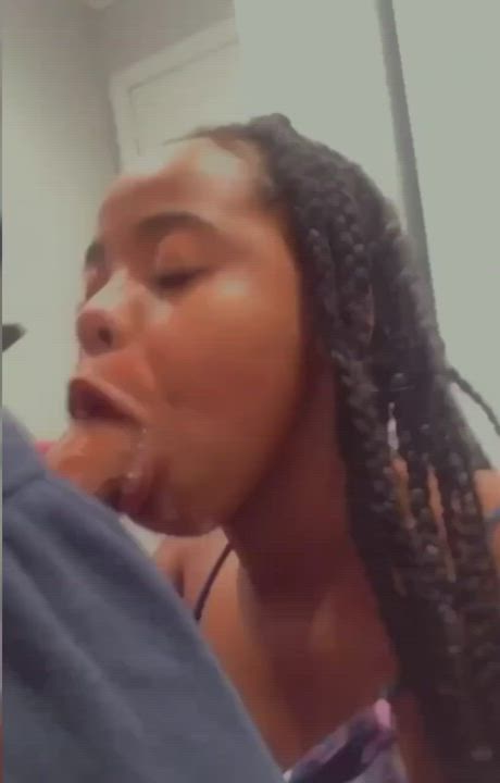 BBC Ebony Sloppy Sucking gif