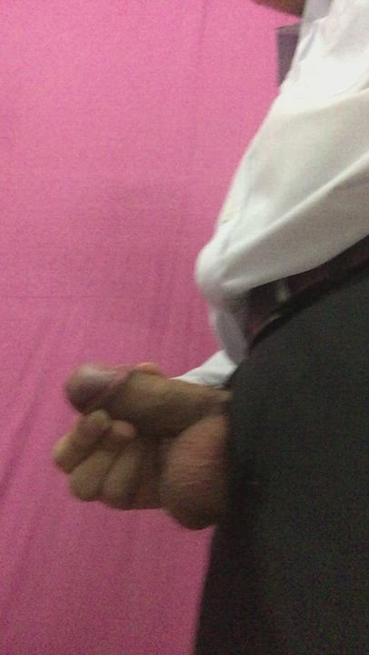 Cock Milking Cumshot Gay Male Masturbation Uncut Uniform gif