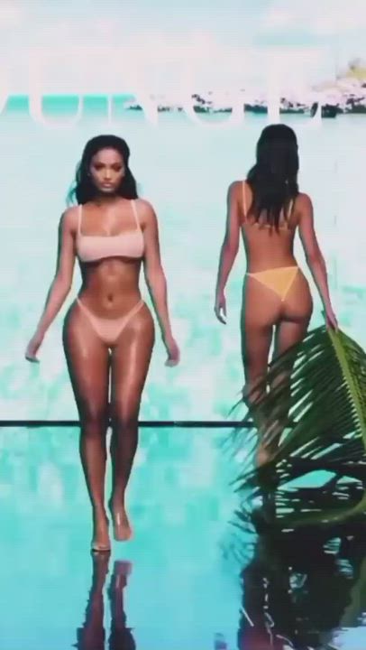 Ass Bikini Bubble Butt Cute Ebony Model Oil Oiled Thick gif