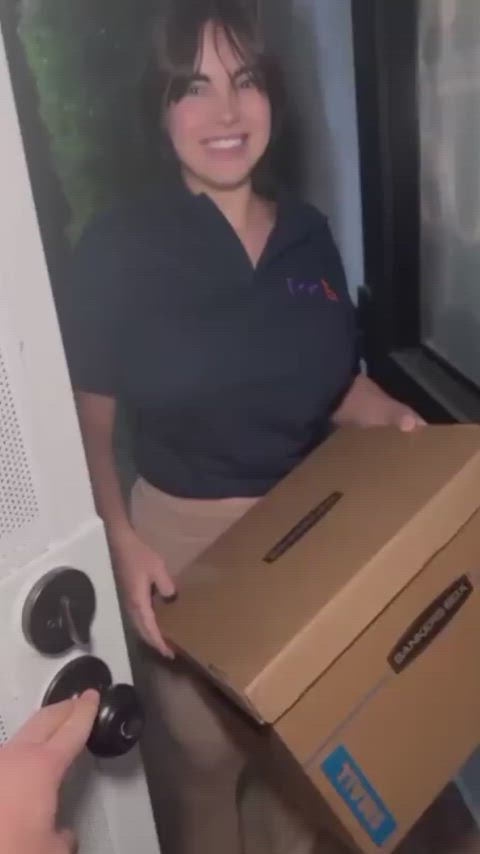 POV: Delivery Girl fucked doggystanding - Salome Muñoz / Salome Melons / SalMunoz