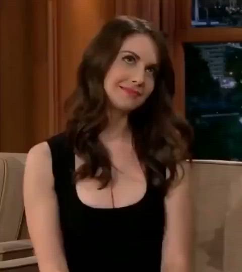 alison brie brunette cleavage gif