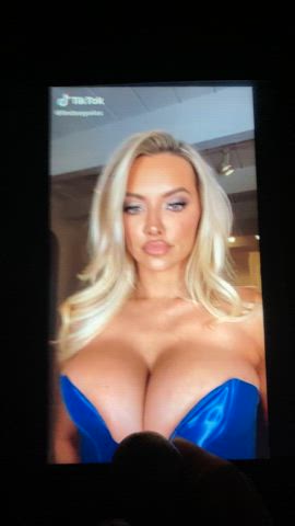 big tits blonde cleavage cum tribute gif