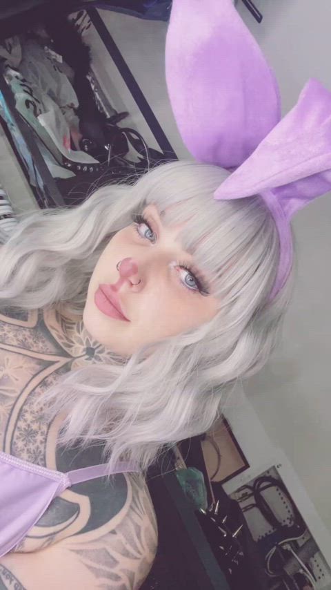 bunny cute mistressmercyrage mean-girls pale-girls suicide-girls gif