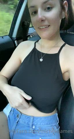 big tits car piercing gif