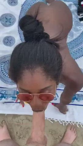 Beach Blowjob Ebony gif