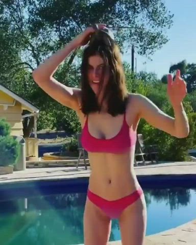 Alexandra Daddario Big Tits Bikini gif