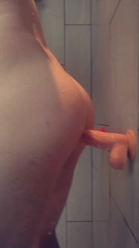 amateur anal ass asshole bwc dildo shower sissy suction dildo tgirl gif