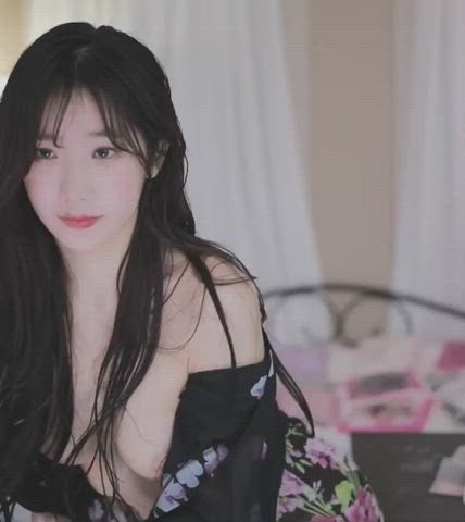 asian cute gamer girl korean nipples tease teen tits wet gif