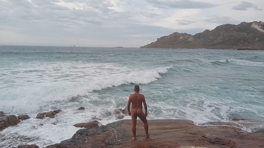 beach naked nude nudes nudist nudity outdoor gif