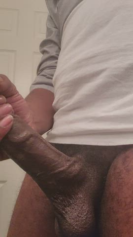 BBC Big Dick Ebony Jerk Off gif