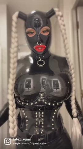 dom domination dominatrix femdom latex rubber gif