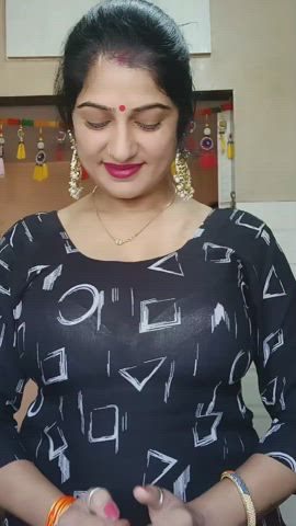 big tits desi hotwife housewife milf see through clothing sensual tiktok gif