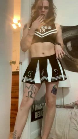 chastity cheerleader goth tease gif