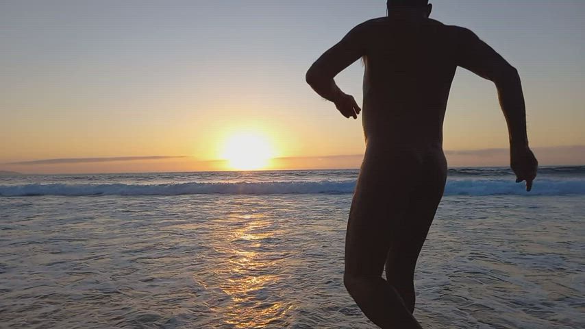 beach exhibitionist naked nude art nudist nudity watersports wet gif