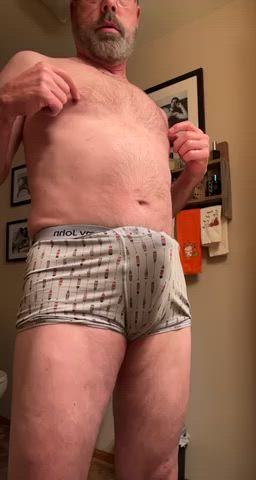 Dad(57) hard, horny, stroking