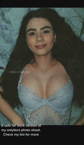 19 years old latina long hair natural tits tease teen tiktok tits titty drop gif