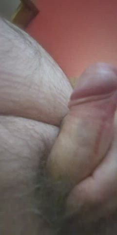 Uncut Aussie hairy cock cumming all over myself