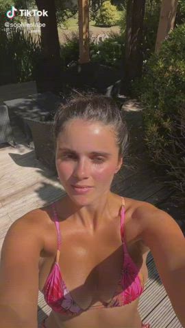 Big Tits Bikini British Busty Cleavage Tanned TikTok gif