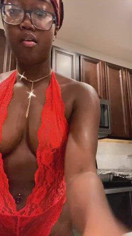 ebony lingerie long hair gif