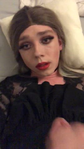 crossdressing cum in mouth cum swallow cumshot sissy sissy slut trans gif