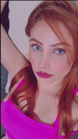 Blue Eyes Lesbian Redhead gif