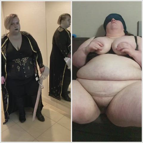 bbw cosplay saggy tits gif