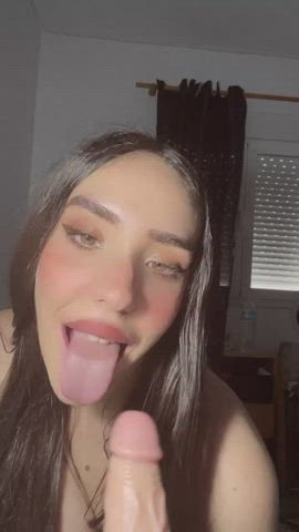 Ahegao Blowjob Dildo gif