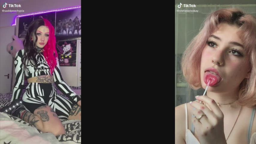 goth split screen porn tiktok gif