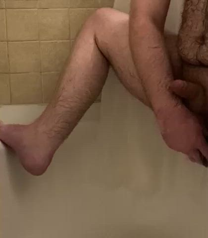 Thrusting dildo fun last night