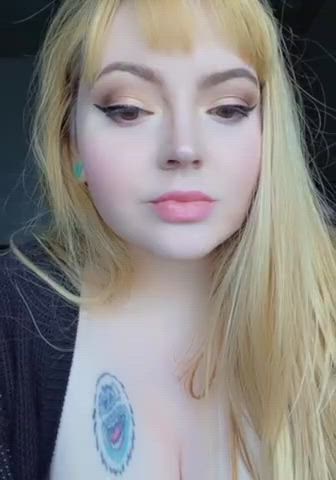 alt bbw big tits blonde boobs cleavage huge tits pale tattoo goth-girls gif