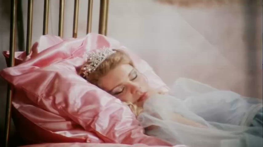 blonde princess retro sleeping gif