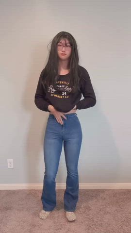 crossdressing cute femboy jeans sissy gif