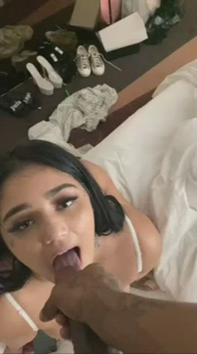 BBC Blowjob Cum In Mouth Latina gif