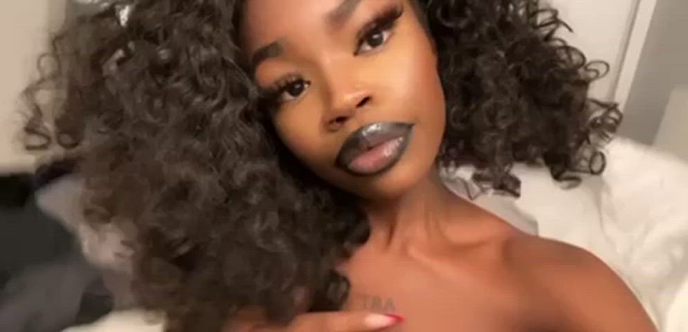 big tits ebony jiggling nipple piercing nipple play gif