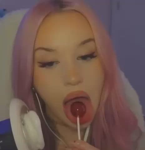 asmr blonde tongue fetish gif