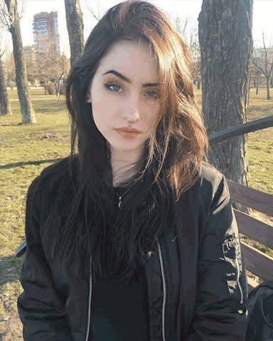 brunette oiled pale white girl gif