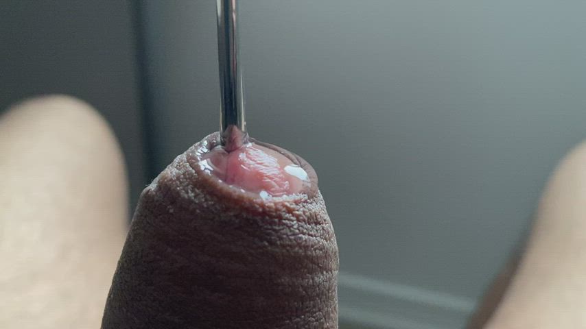 Enjoy the closeup of the pool of precum (12mm sound). All precum, no lube!