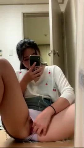 Korean Masturbating Selfie gif