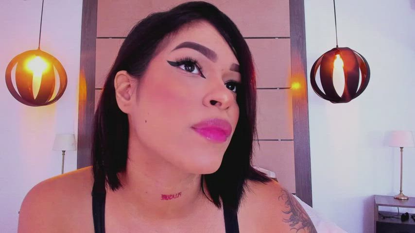 CamSoda Camgirl Colombian Latina Long Tongue Smile Tongue Fetish Webcam gif