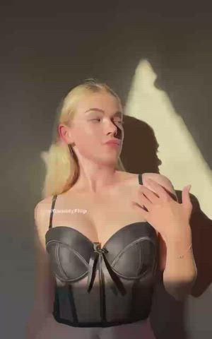 big tits blonde boobs tits underwear gif