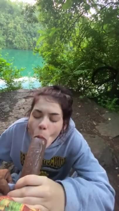 ( ** PUBLIC ** )  POV Outdoor BJ Deep throat with Huge Facial Load BBC (Preview)