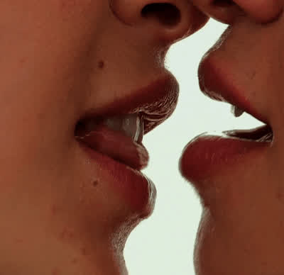kissing lesbian tongue fetish gif