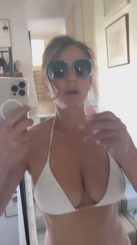 bikini cleavage elizabeth hurley gif