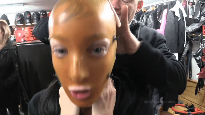 bdsm bondage fetish mask rubber gif