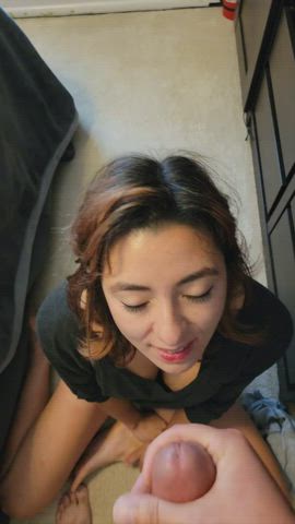 asian cumshot facial pov gif