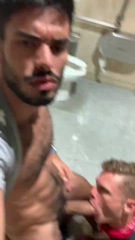 Public bathroom brojob.