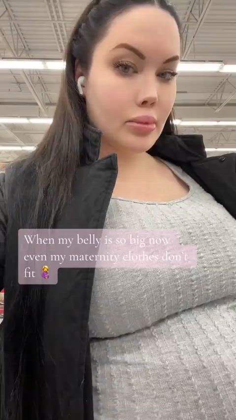 clothed pregnant belly gif